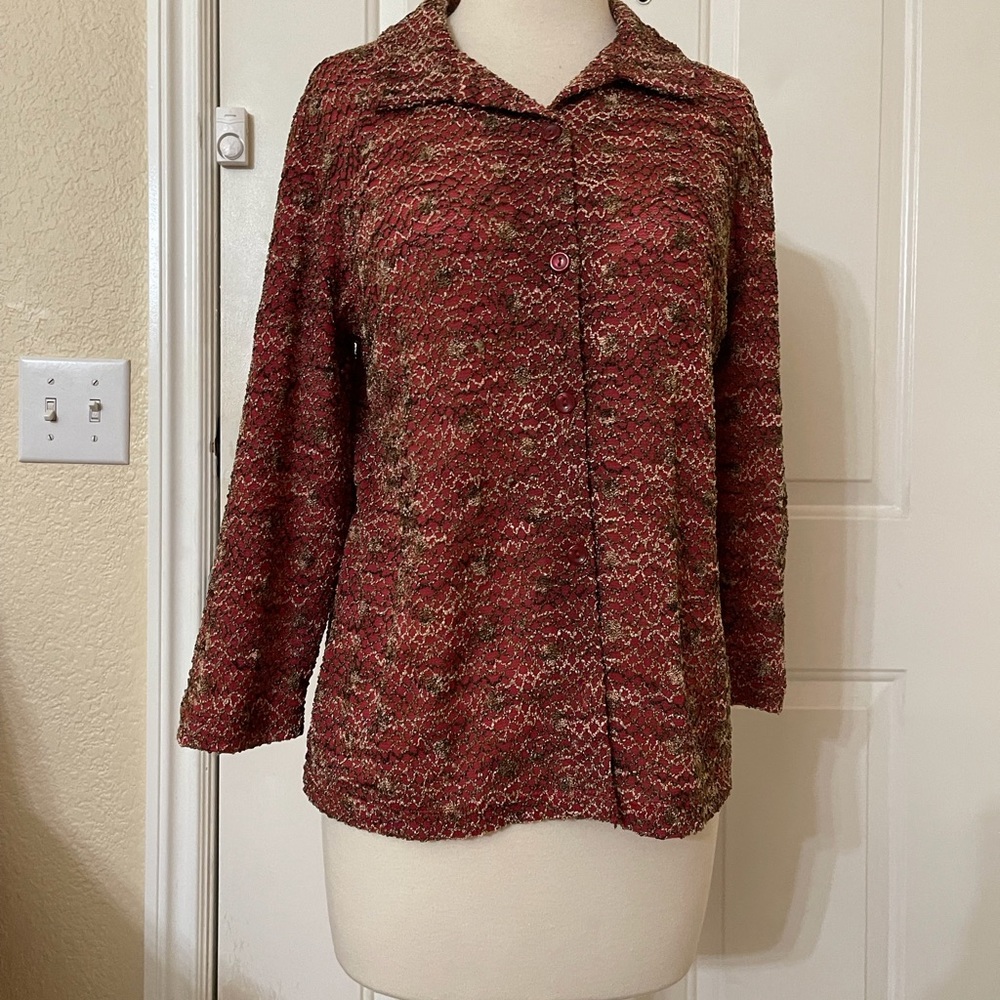 JM collection women’s shirt size M,deep rose NWT
